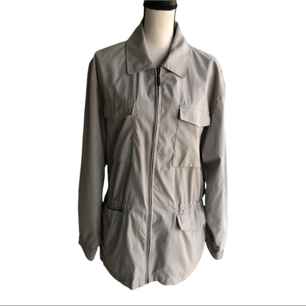 Geoffrey Beene women’s light Olive Coat Jacket‎ | Size L.